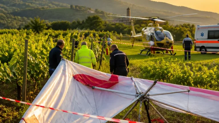 Tragedia a Tarzo: pilota di deltaplano muore precipitando in un vigneto