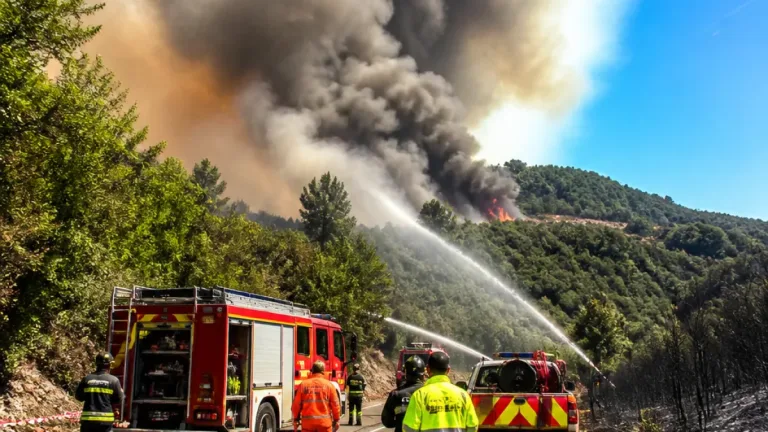 Vasto incendio a Mornese: colpita la pineta, decine di soccorsi al lavoro