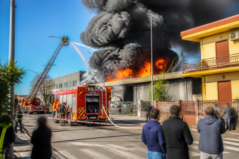 Vasto incendio a Striano: nube nera visibile da chilometri, cittadini invitati alla prudenza