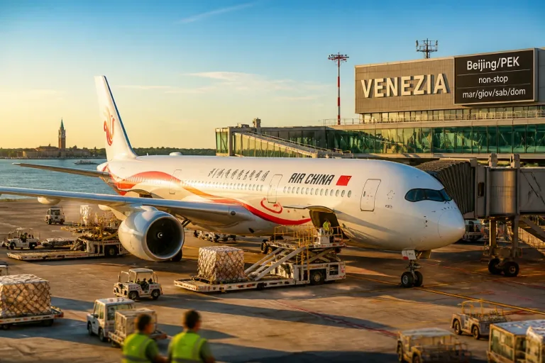 Air China apre il diretto Pechino–Venezia: quattro frequenze a settimana