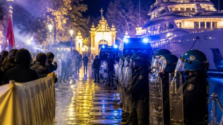 Venezia, scontri e tensione a Riva dei Sette Martiri durante la protesta contro lo yacht