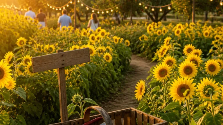 Villorba, l’estate tra i girasoli di Nonno Andrea: autoraccolta e frutteti illuminati